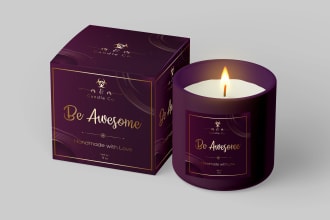 do candle label or product label packaging design