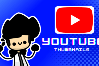 make illustrated youtube thumbnails for you