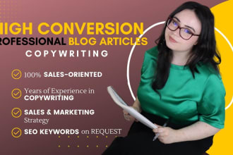 do professional blog writing and SEO articles in copywriting