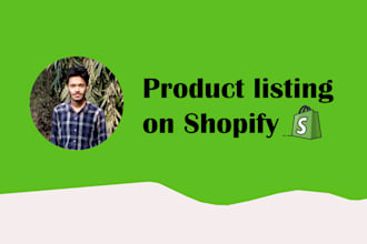 upload products on shopify or product listing