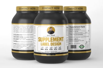 create a supplement label design and product label design