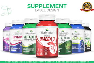 create a supplement label design and product label design