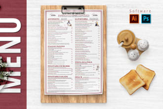 design modern restaurant menu, food, catering, menu board