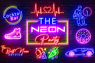 design 3 neon logo or neon sign light for you in just 8 hours