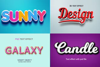 design 3d fonts and unique font logo with many effect