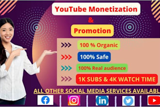 do organic youtube promotion for your channel monetization, yt ads expert