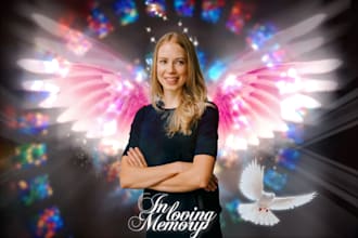design memorial rip photo image for deceased loving person