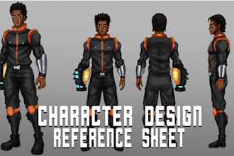 draw character design reference sheet