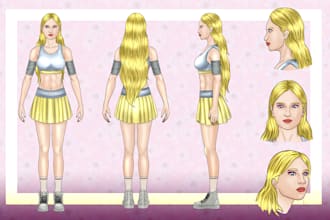 draw character design reference sheet
