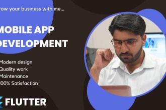design and develop mobile app in flutter