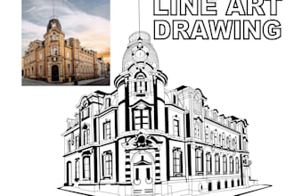fine line art, line drawing details of your image