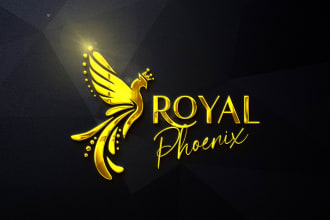 3d custom stunning minimalist metallic gold luxury logo