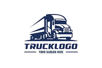 design trucking transport logistics and towing truck logo