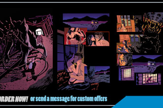 draw your comic book page with full color and letters
