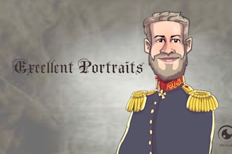 create royal caricature portrait