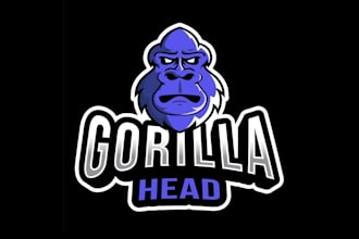 design high quality gorilla head logo with free source file