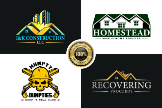 design brand real estate, construction, excavation logo