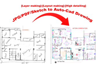 make 2d auto cad drawing