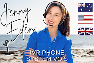 create a warm, professional IVR phone message voiceover