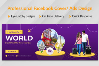 design a professional facebook banner or, youtube banner