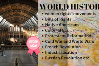 write european, american, african and asian history