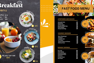 design food flyer portrait menu for your restuarant