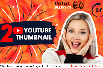 design attractive clickbait youtube thumbnail in 3 hrs