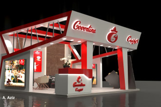design and render 3d booths with high quality
