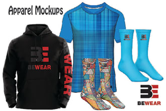 make visual 3d mockups for socks and t shirts