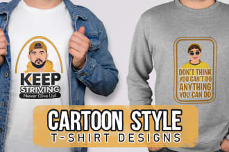 create mascot vector cartoon style tshirt design in 24 hours