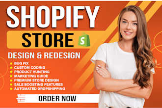 do shopify website design and redesign shopify store design shopify dropshipping