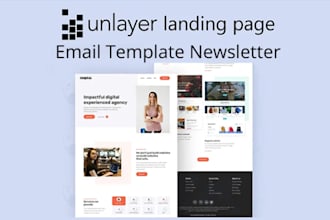 build professional unlayer landing page and email template newsletter
