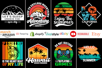 do retro vintage t shirt merch bulk t shirt or vintage logo design
