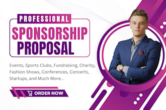 write and design a sponsorship proposal or letter package, event, or nonprofit