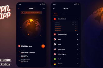 develop VPN app for android and ios with admob integration