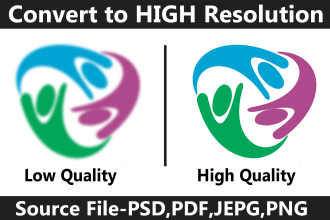 convert your low resolution logo or any image into high resolution