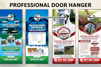 do pressure washing cleaning junk removal lawncare door hanger flyer in 3hour