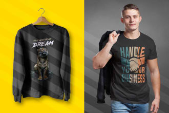 create mind blowing custom typography and vintage t shirt design