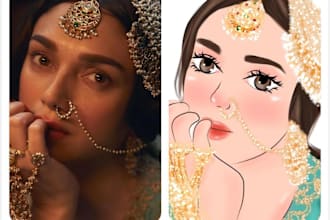 draw disney cartoon style portrait