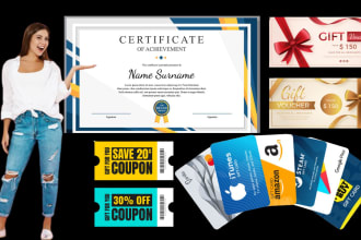 design any kind of professional certificate , awards, gift vouchers templates