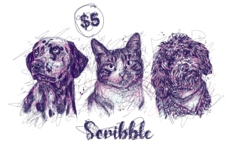 draw your pet into awesome scribble art