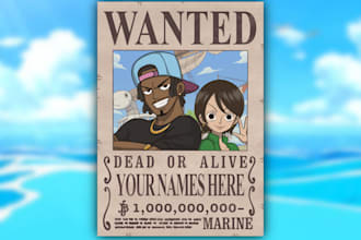 turn you into a one piece style wanted poster