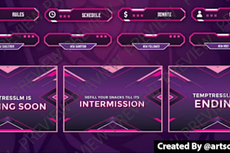 design eye catching twitch stuff for streamers