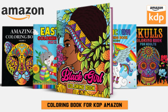 design adults or children coloring book cover interior pages for kids amazon kdp