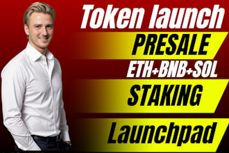create meme coin token presale, staking website dapp on ethereum solana