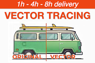 do vector tracing, image to vector conversion, vector logo, vectorize image
