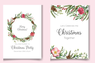 design unique watercolor wedding invitation card, christmas and holiday card