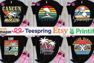 do custom retro vintage tshirt design other cartoon logo design