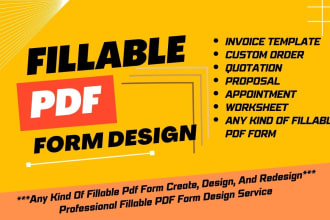 create fillable pdf form, excel form, invoice template, order form, checklist