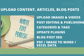upload content, article and blog post as a wordpress assistant